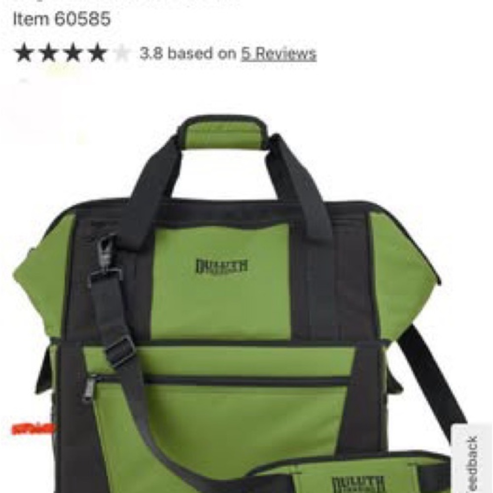 Duluth Trading Co Green and Black Duffel Bag